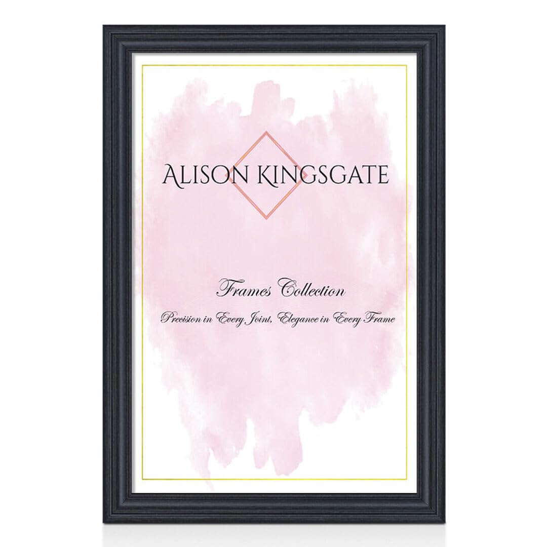Alison Kingsgate Classic 19X13 Black Photo Frame-Engineered Wood Picture Frames with Shatterproof Perspex - Ideal for Certificates & Artwork-Wall Mount or Tabletop - Multiple Sizes & Colours Available — image 1