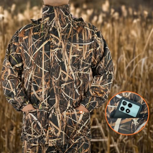 Image of LOOGU Men's Rain Suit - Rain Gear for Men Waterproof, Lightweight Rain Coat, Breathable Mens Rain Jackets Hood and Pants