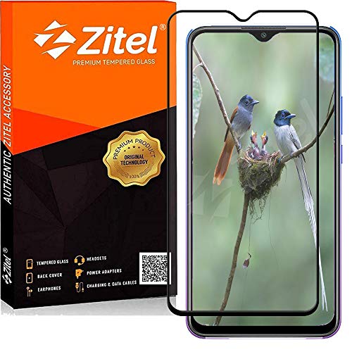 Image of Zitel Tempered Glass Screen Protector for Redmi 9 Prime /Redmi 9 (Black) Edge to Edge Full Screen Coverage with installation Kit