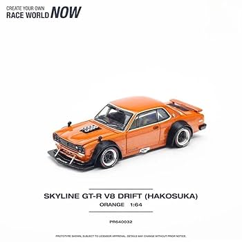 オレンジ ブラック GT-R ドリフトカー 1/64 スカイライン GT-R V8 ドリフト (ハコスカ) - レッド