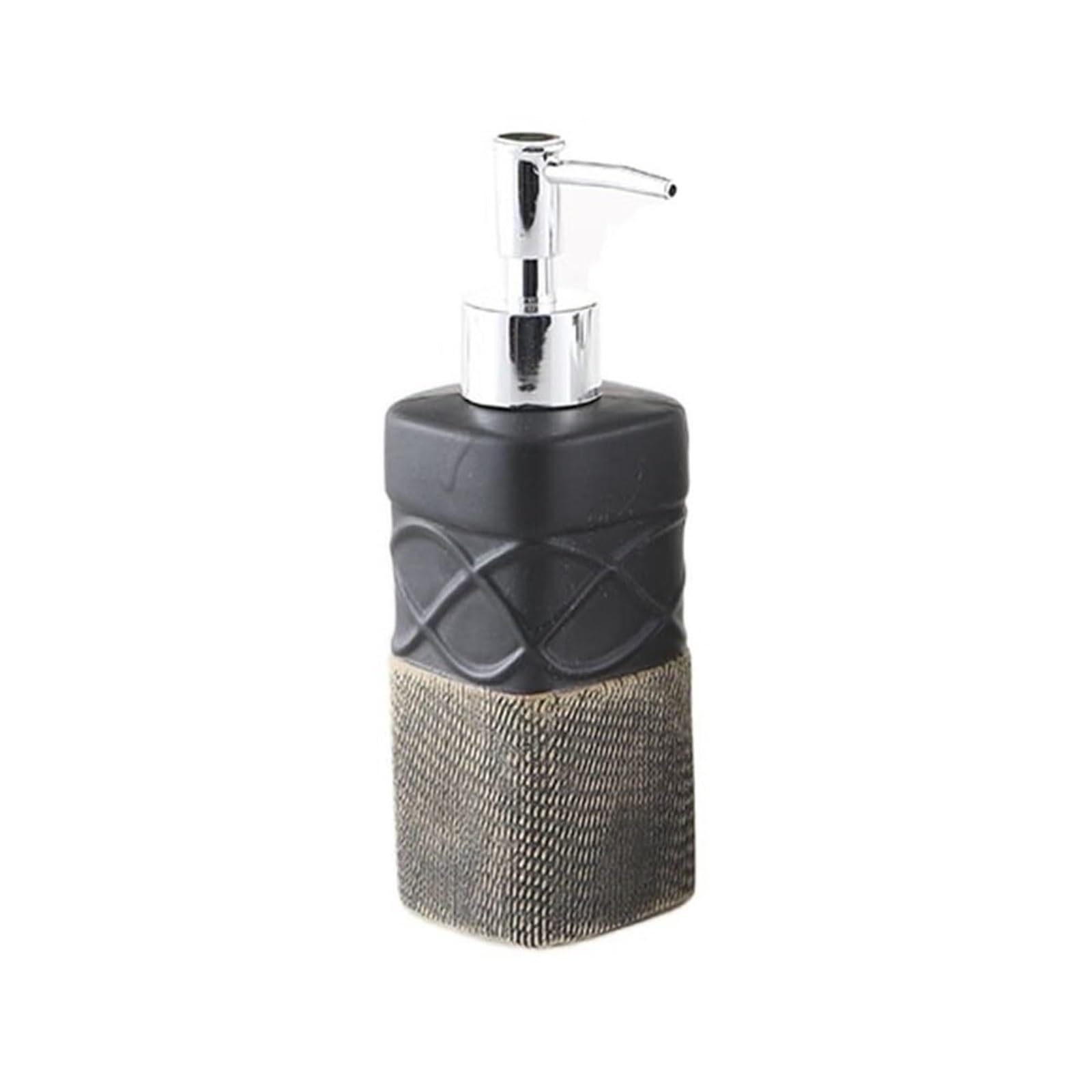 Yuue Black Empty Barthroom And Dish Hand Soap Bottle Ceramic Dispenser Decor For Counter(Black)