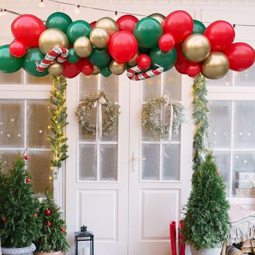 75pcs Christmas Balloons Red Green White Metallic Gold Confetti 12 Inch Latex Balloons for Christmas Birthday Party Decorations - Image 3