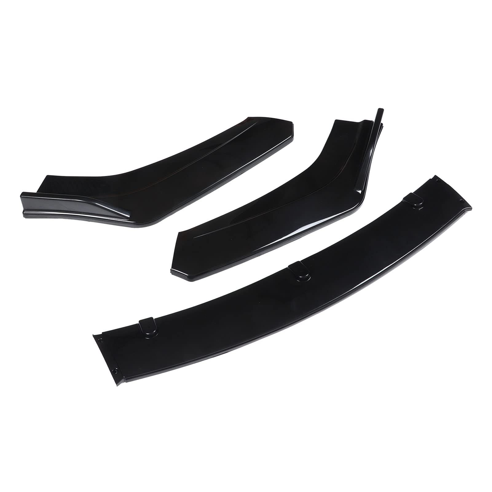 Kit Splitter Labbro Paraurti Anteriore Universale Nero Lucido - Kit Corpo Spoiler Anteriore 3 Pezzi Ad Alta tenacità per Tutti i Veicoli
