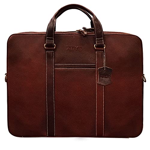 ABYS Genuine Leather 15.6 Inch Brown Laptop Messenger & Shoulder Bag For Men And Women (B08HCVJRPL) Amazon Price History, Amazon Price Tracker