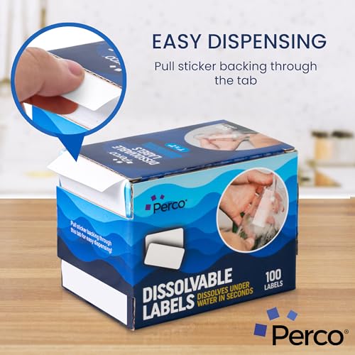 image for Perco Dissolvable Canning Labels for Mason Jars, Food Containers, Beve