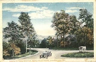 Santa Fe Trail Marker, Penn Valley Park Kansas City, Missouri MO Original Antique Postcard