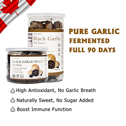 Orgnisulmte Canada Peeled Black Garlic Fermented For 90 Days Peeled Multiple Clove Super Foods Healthy Snack Ready To Eat 7.05 Oz #TOP3