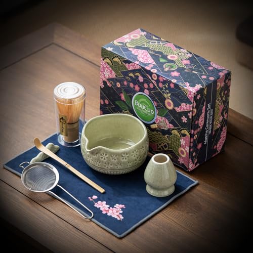 Image of Buucup Matcha Whisk Set, Ceramic Matcha Kit Set with Bowl & Tools, Green
