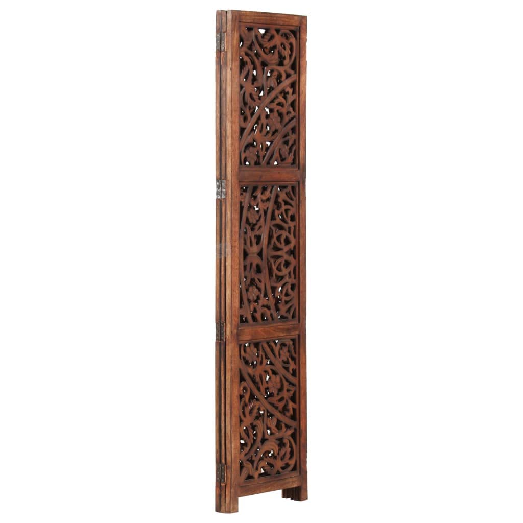vidaXL Divisorio con 3 Pannelli Separè Speratore Paravento Richiudibile Mobili Arredamento Marrone 120x165 cm Legno Massello di Mango