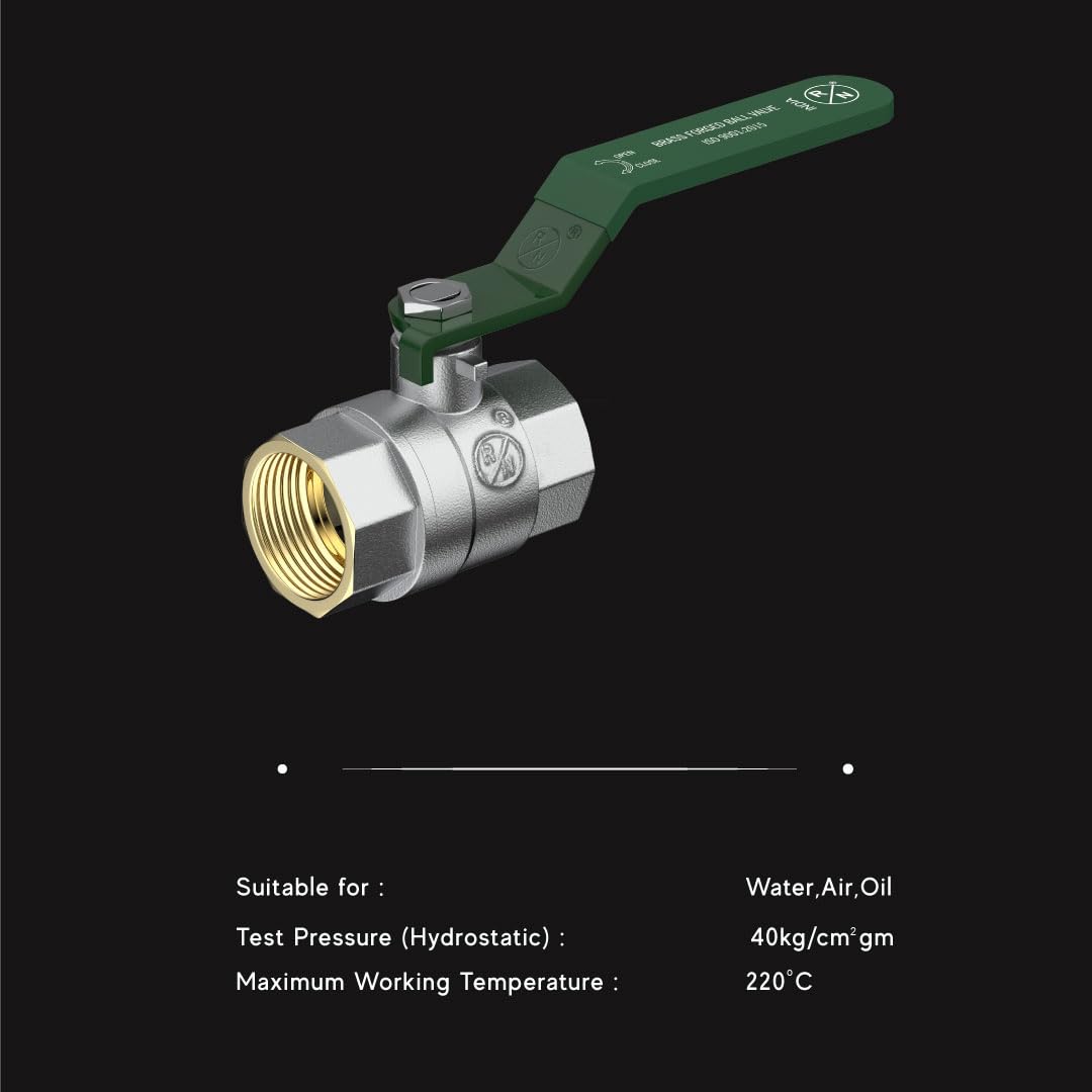 RN Forged Brass Ball Valve, Nickel Plated