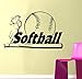 Produktbild Wandtattoo Wandaufkleber Softball Sport Sportler Junge Vinyl Design Interior Art Poster Inneneinrichtung 42X67 cm