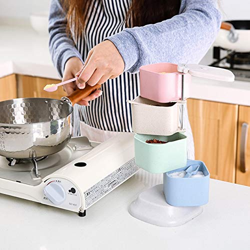 Pots à épices avec cuillères étanches pour conserver le sel - 5