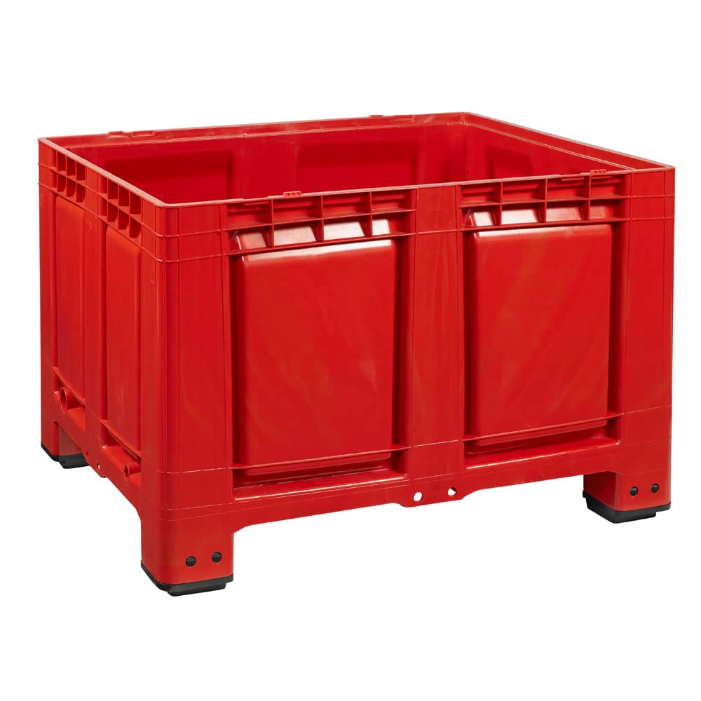 Logiplast Palettenbox mit Deckel LxBxH: 1200 x 1000 x 790 mm geschlossen mit 4 Füssen in Rot