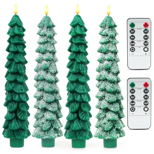 4 x LED Kerze Weihnachtskerzen mit Fernbedienung &...