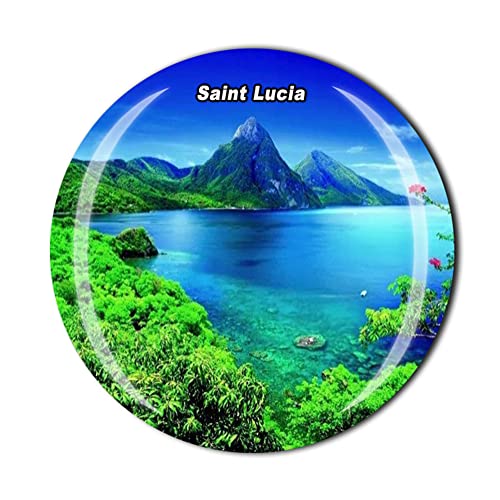 Aimant de réfrigérateur en cristal souvenir de Sainte Lucie