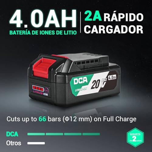 Amoladora angular sin cable DCA 20V con batería de 4.0Ah y disco de 125mm 4