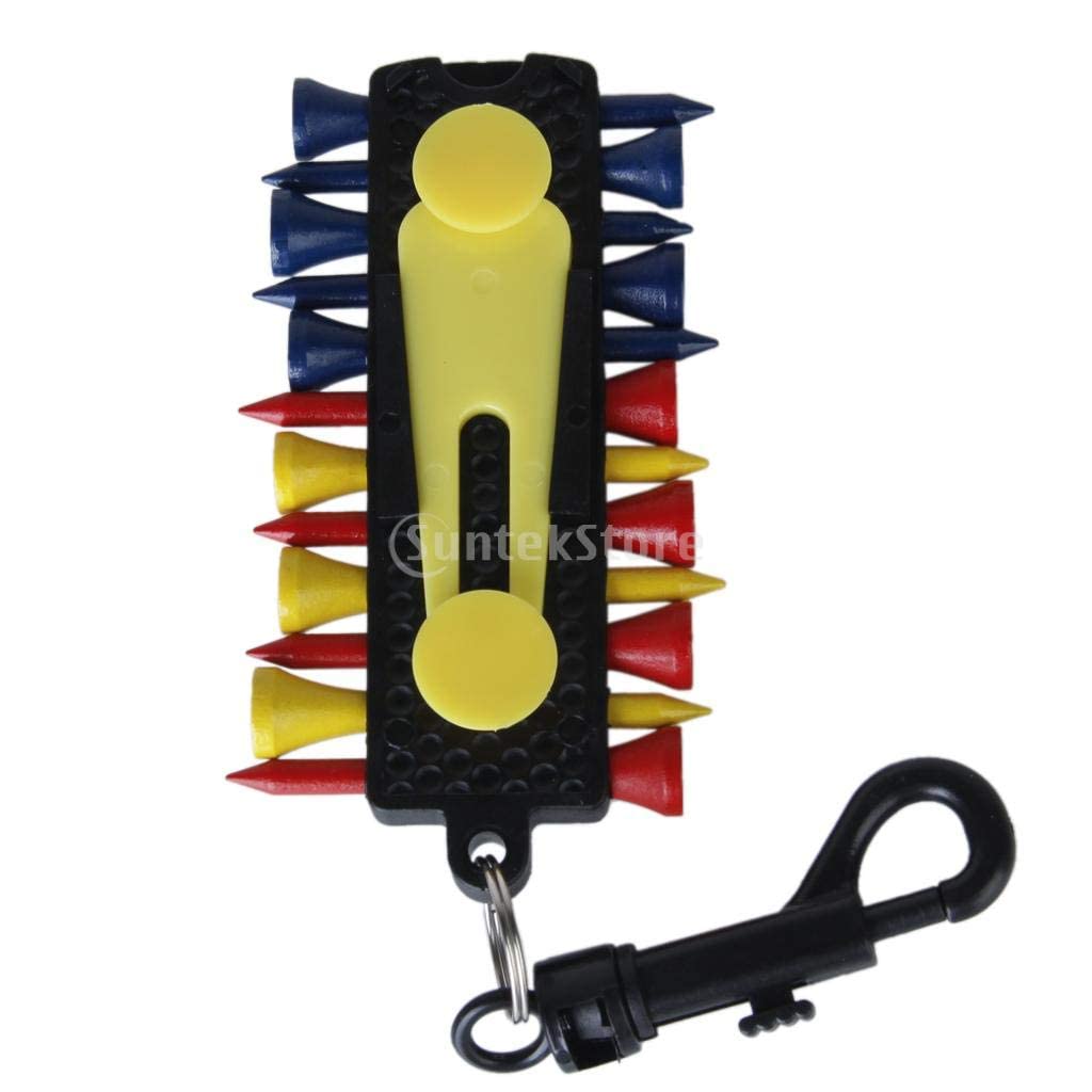 Ubersweet® Golf Tee Caddy Keeper Key Chain 12 Tees 2 Ball Markers Divot Tool Pencil Set