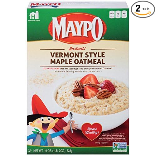 MAYPO Instant Maple Oatmeal Cereal Vermont Style 19 OZ (Pack of 2)