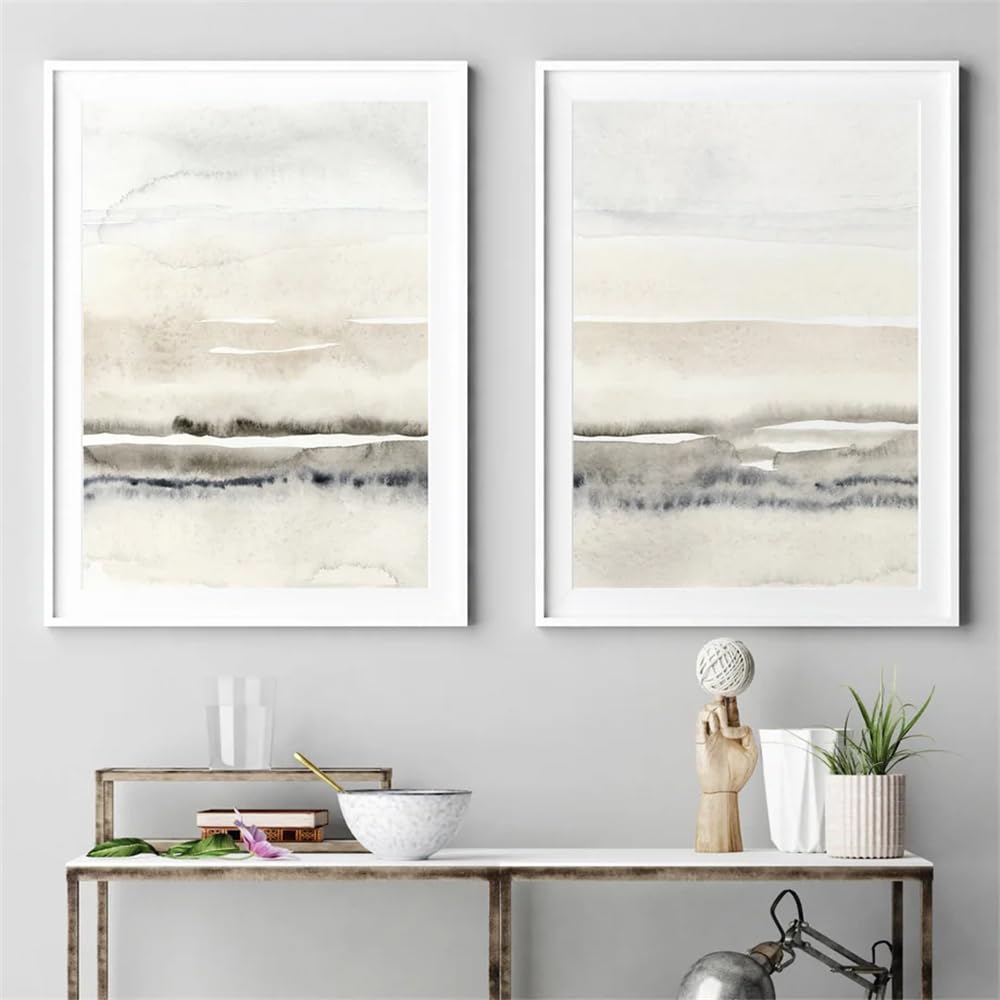 WBYZAC 2 Pieces-Abstract Ink Art Landscape Wall Art Canvas Painting Nordic Posters And Prints Pictures For Living Office Room Gallery Decor-50 * 70cm (No Frame)