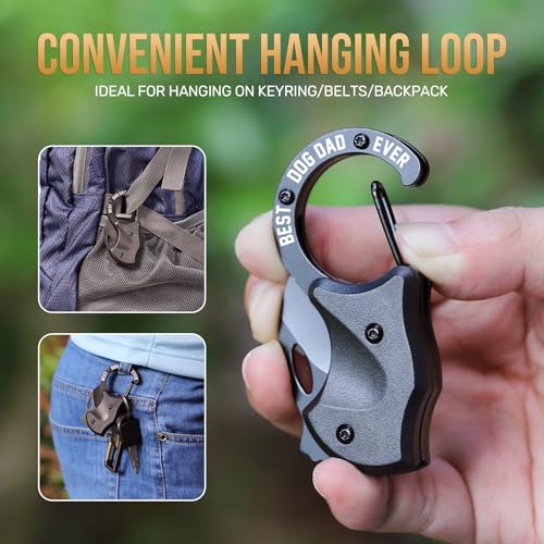 Image of OOPERAY Dog Dad Gifts for Men Fathers Day, EDC Box Cutter-BEST DOG DAD EVER, Fathers Day Birthday Gifts, EDC Gadget Gift for Camping Hiking Fishing