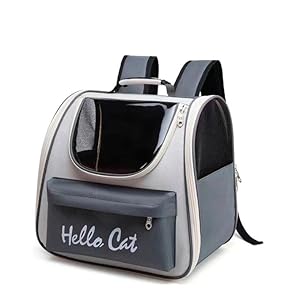 Scizor Cat Backpack, Cat Carrier Bag, Breathable, Walking, Going Out, Travel, Visiting The Hospital, Pets, Evacuation, Foldable, Prevents Jumping Out, Small Animals, Dogs (Grey)