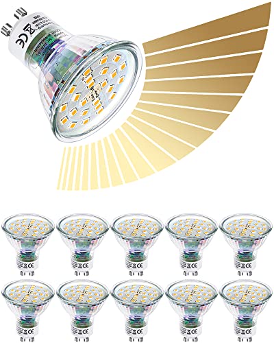 Dexnump GU10 LED Dimmbar 10 Stück 6.5W 700Lm GU10 LED Lampen Warmweiß 2700K Ersatz für 65W Halogenlampen 120° Breite Abstrahlwinkel Leuchtmittel GU10 CE und RoHS Zertifiziert Cover