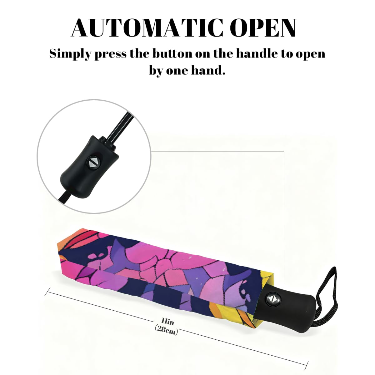 Arte astratta arcobaleno farfalla ombrello pieghevole ombrello da viaggio compatto antivento impermeabile con protezione UV rivestimento nero leggero 8 coste portatile per pioggia sole