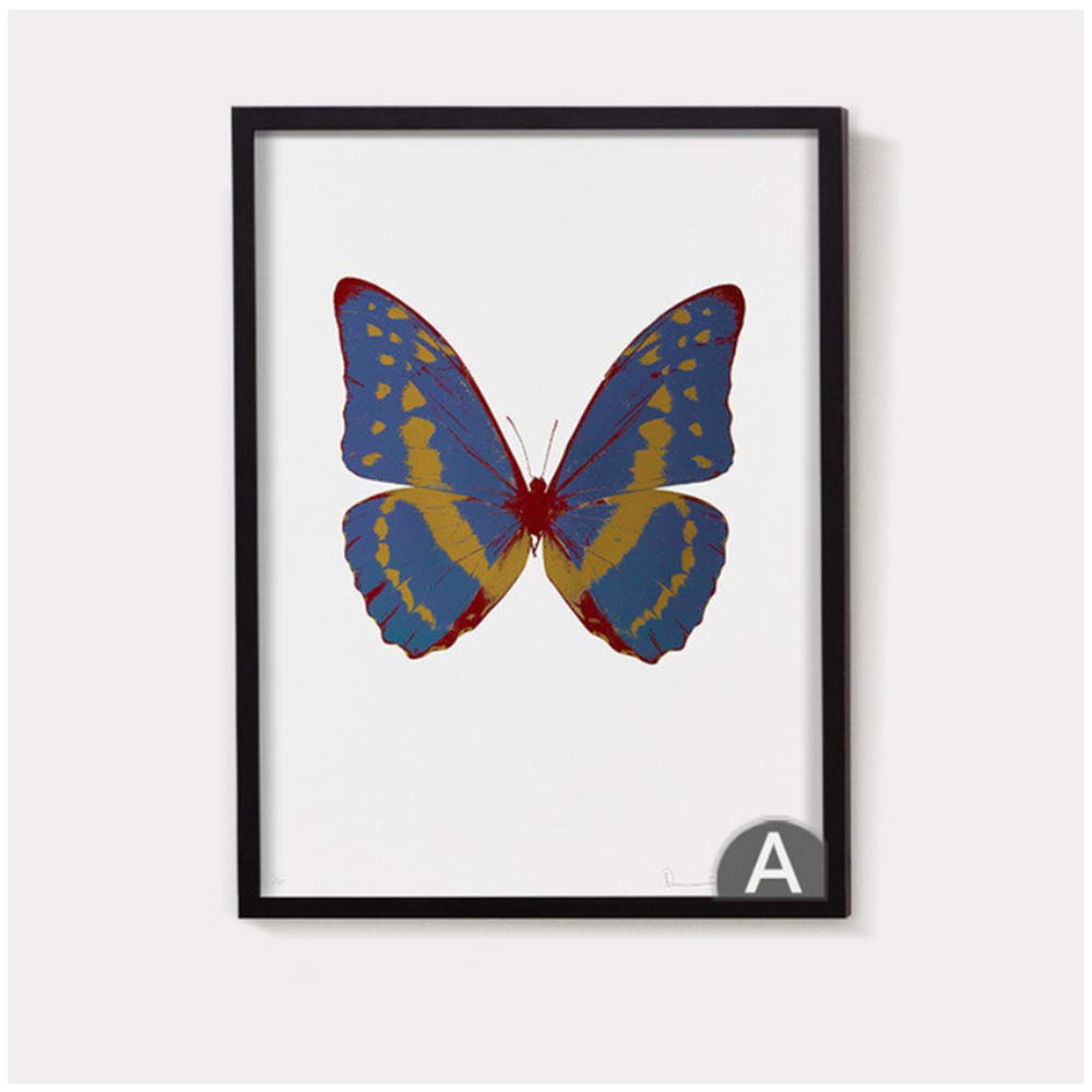 Impresiones de Carteles Pinturas en Lienzo Arte de Mariposas Modernas Hermosas Niñas Decoración para el hogar Imágenes Marco de decoración-50x70cm con Marco