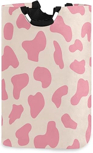 ALAZA Cesta de lavandería con asas de vaca rosa, duradera, plegable, de tela, para el hogar, dormitorio, baño, dormitorio universitario