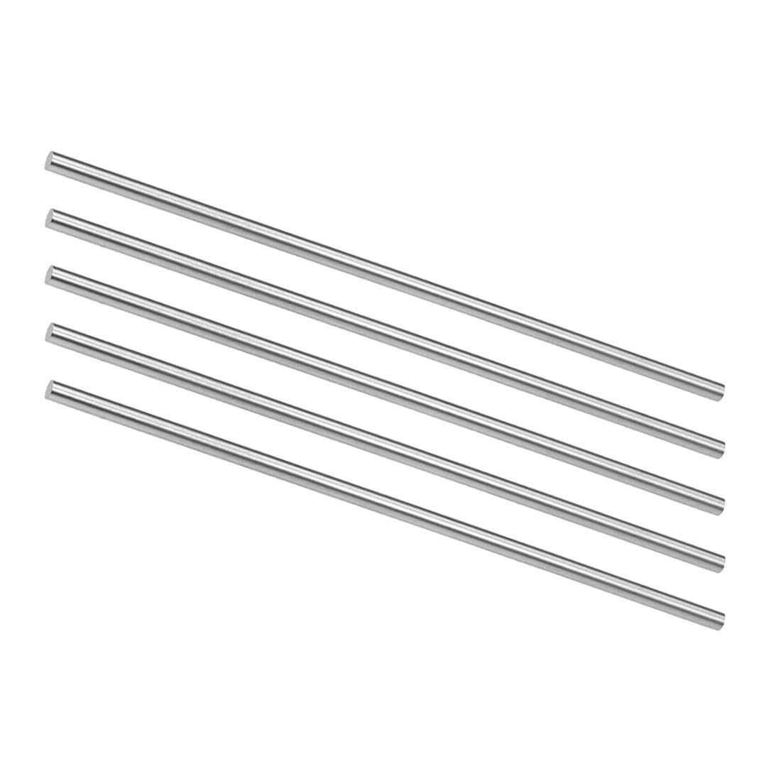 UxcellRound Steel Rod, 4mm HSS Lathe Bar Stock Tool 150mm Long, for Shaft Gear Drill Lathes Boring Machine Turning Miniature Axle, Cylindrical Pin DIY Craft Tool, 5pcs