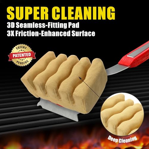 Image of GRILLART Grill Brush Bristle Free, Replaceable BBQ Cleaning Pad (No Handle), Safe Replacement Cleaning Pad /Head for Cast Iron /Stainless Steel Grates - Deep-Reach