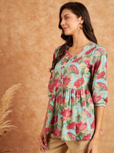Image of Modeve Women Cotton Top for Summer