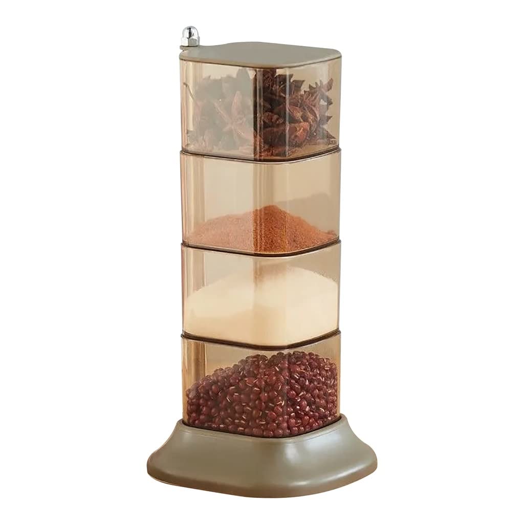 IANSHFKN Spice Storage Box Rotating Utility Container Rack Multilayer