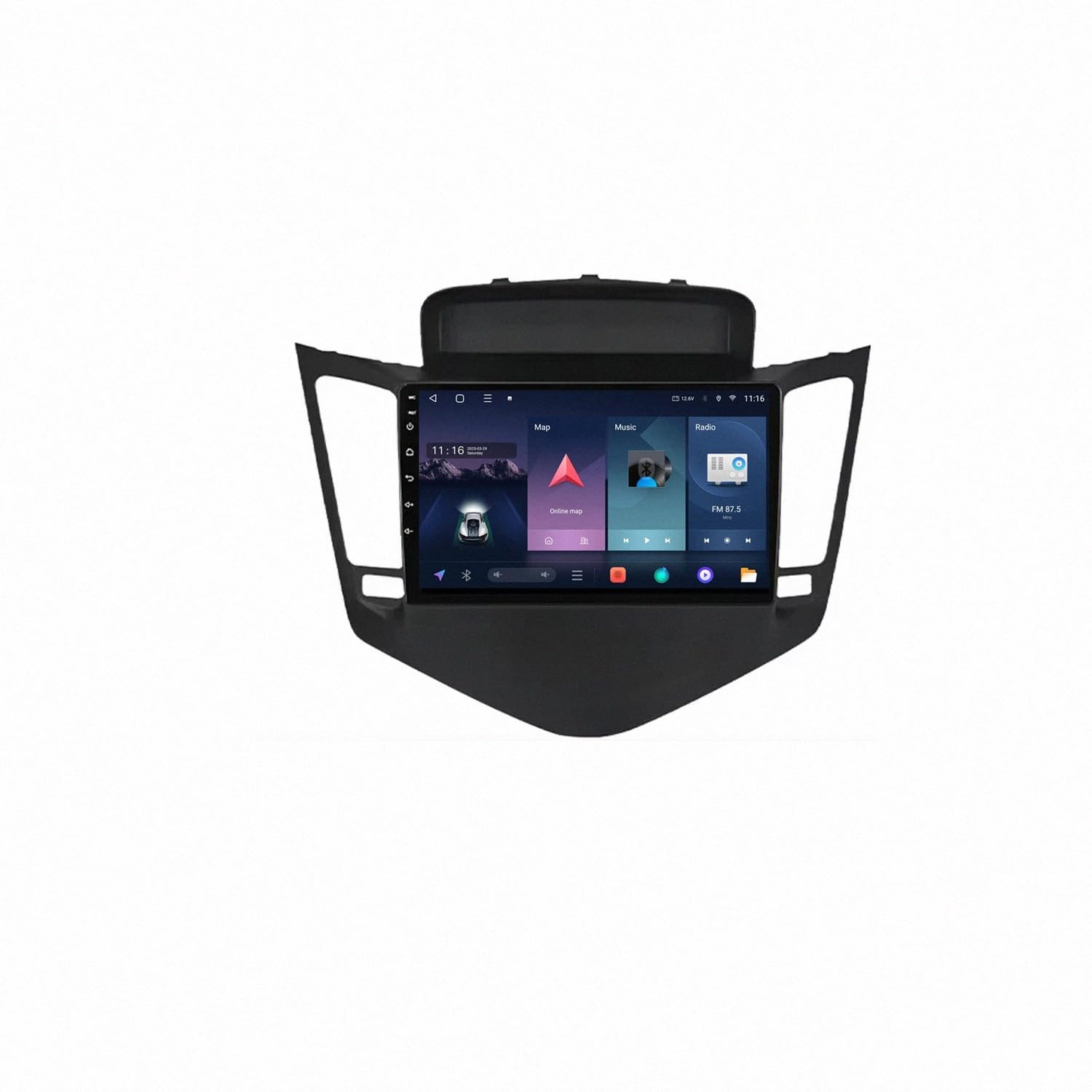 Car Stereo Carplay Radio de Coche para Chevrolet Cruze 2008-2012 Soporta Bluetooth, Control Volante, USB, WiFi, 4G, Mirror-Link, GPS Navegador/Radio FM, 4 Nuclear 1G+32G