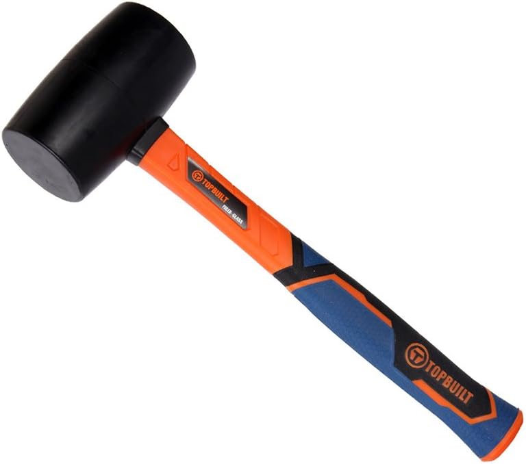 TopBuilt 24 Ounce Black Rubber Mallet with Fiberglass Handle 25051