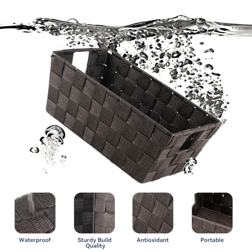 Image of Whitmor Woven Strap Small Storage Tote - Espresso (6581-2712-ESPR)
