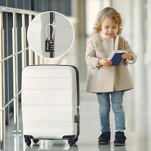 Foto von OW-Travel Kabelschloss 3 Stellig Zahlenschloss Kofferschloss Vorhängeschloss Gepäckschloss Sicherheitsschloss TSA Lock Cable USA Schloss Zahlencode für Reisekoffer Spind Rucksack Luggage:1 Schwarz