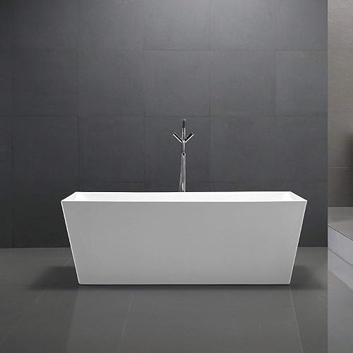 Miniatura 8 de Vanity Art Bañera independiente de acrílico blanco de 67 x 31 pulgadas  Tina de remojo de diseño contemporáneo con drenaje emergente y