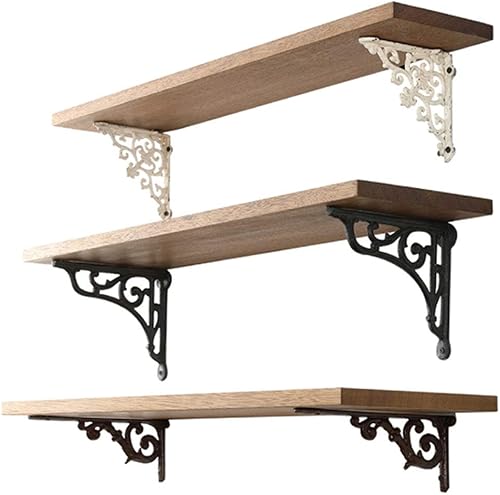 Miniatura 2 de Y&J - 2 soportes decorativos para estanterías de hierro fundido, soportes de soporte resistentes, 5.709 x 5.709 x 0.591in, con tornillos, para