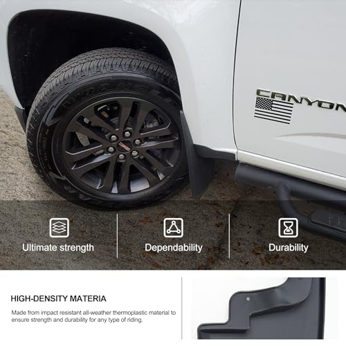 Image of Kiwi Master Mud Flaps for 2015-2022 Chevy Colorado, GMC Canyon Without Flares or Cladding (Excludes ZR2) Heavy Duty Front & Rear Mud Guards