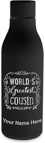 Miniatura 11 de LaserGram Botella de agua de acero inoxidable de doble pared, primo más grande del mundo, grabado personalizado incluido Azul