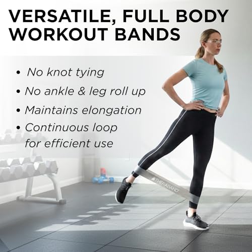 Image of THERABAND Resistance Band Loop Set, 12 inch Workout Bands for Strength Training, Stretching & Physical Therapy, Set of 3 Color-Coded Exercise Bands with Varying Resistance Levels, Portable & Durable