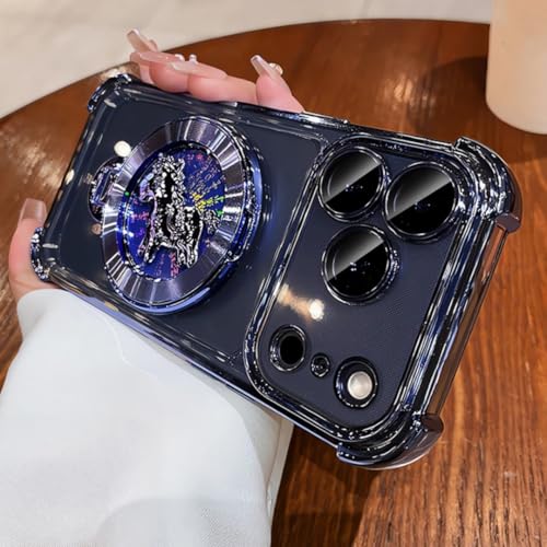 Étui de protection magnétique iPhone 17 bleu antichoc avec support
