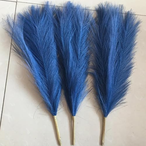 Decoración Boho con Pasto Pampas Artificial 5 Piezas Azul miniatura 1