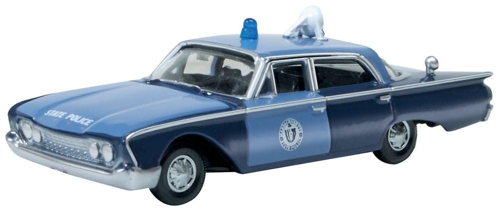 Oxford Diecast 1:87 1960 Ford Fairlane Sedan Massachusetts State Police Radar Car Collectable model 87FF60002