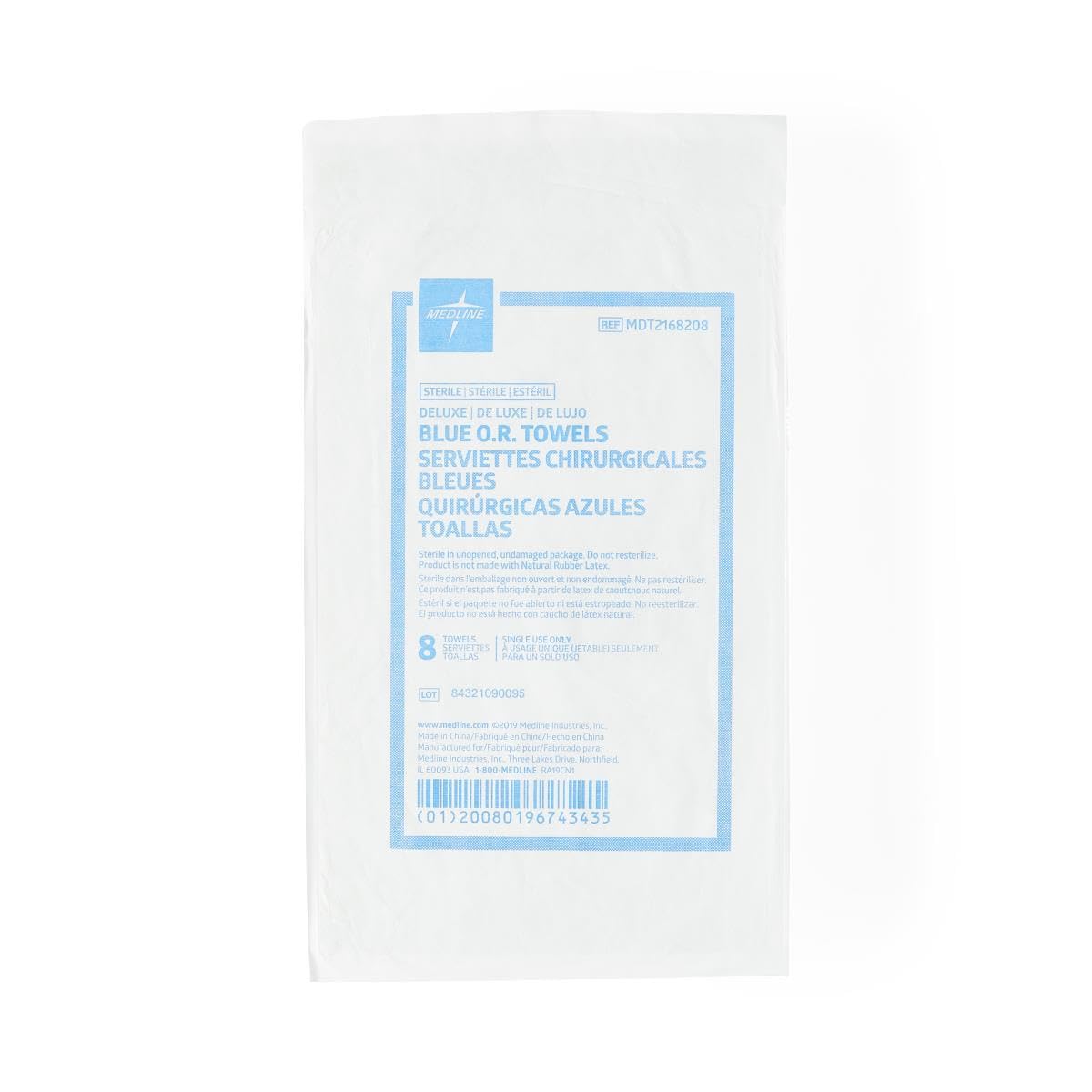 Medline MDT2168208 - Toallas quirúrgicas desechables (estériles, 80 unidades), color azul