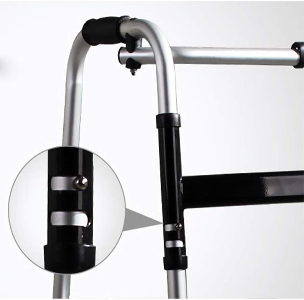 J&W Standard Walkers Folding Deluxe with Front 5" Wheels, Adjustable Height and Massage Cushion(Short, Standard, Tall People) : Health & Household