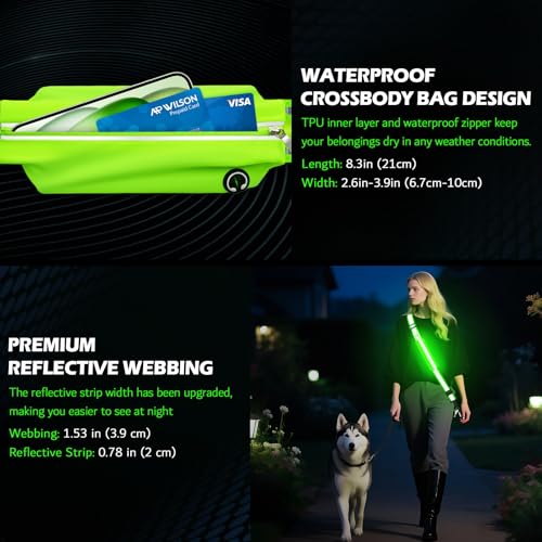 Leuchtband Joggen mit Reflektor Gürtel,LED Reflektorband USB Typ C Verstellbarer Lauflicht mit Reflektoren Licht für Jogger Laufen Fahrrad Hundewandern Outdoor Sports für Männer, Frauen und Kinder