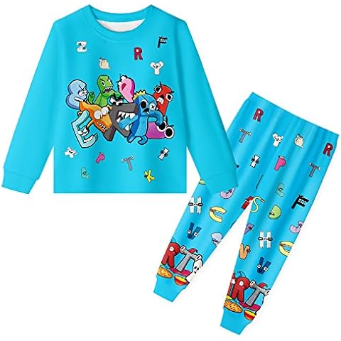Alphabet Lore Boys Pyjamas Set Rainbow Friends Girls Long Sleeve Pjs Tops and Pants for Kids 5-10 Years Cover