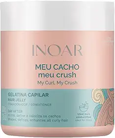Inoar, Meu Cacho Meu Crush, Gelatina Capilar, Definição de Cachos, Hidratação Intensa, Com Colágeno e Vitamina E - 500g